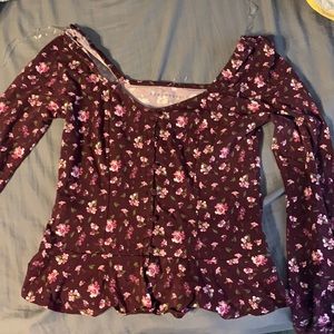 Aeropostale Floral Blouse Size Large
